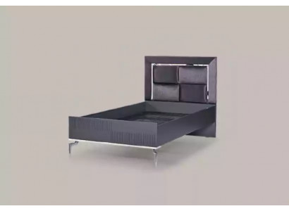 Bett Loft Holz Schwarz Design 120x200cm Bettrahmen Gepolstertes